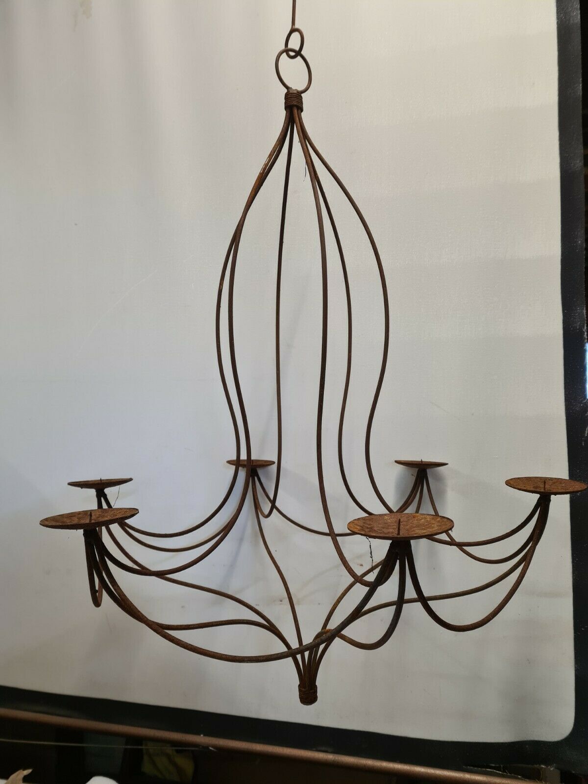 Wrought iron candle chandelier