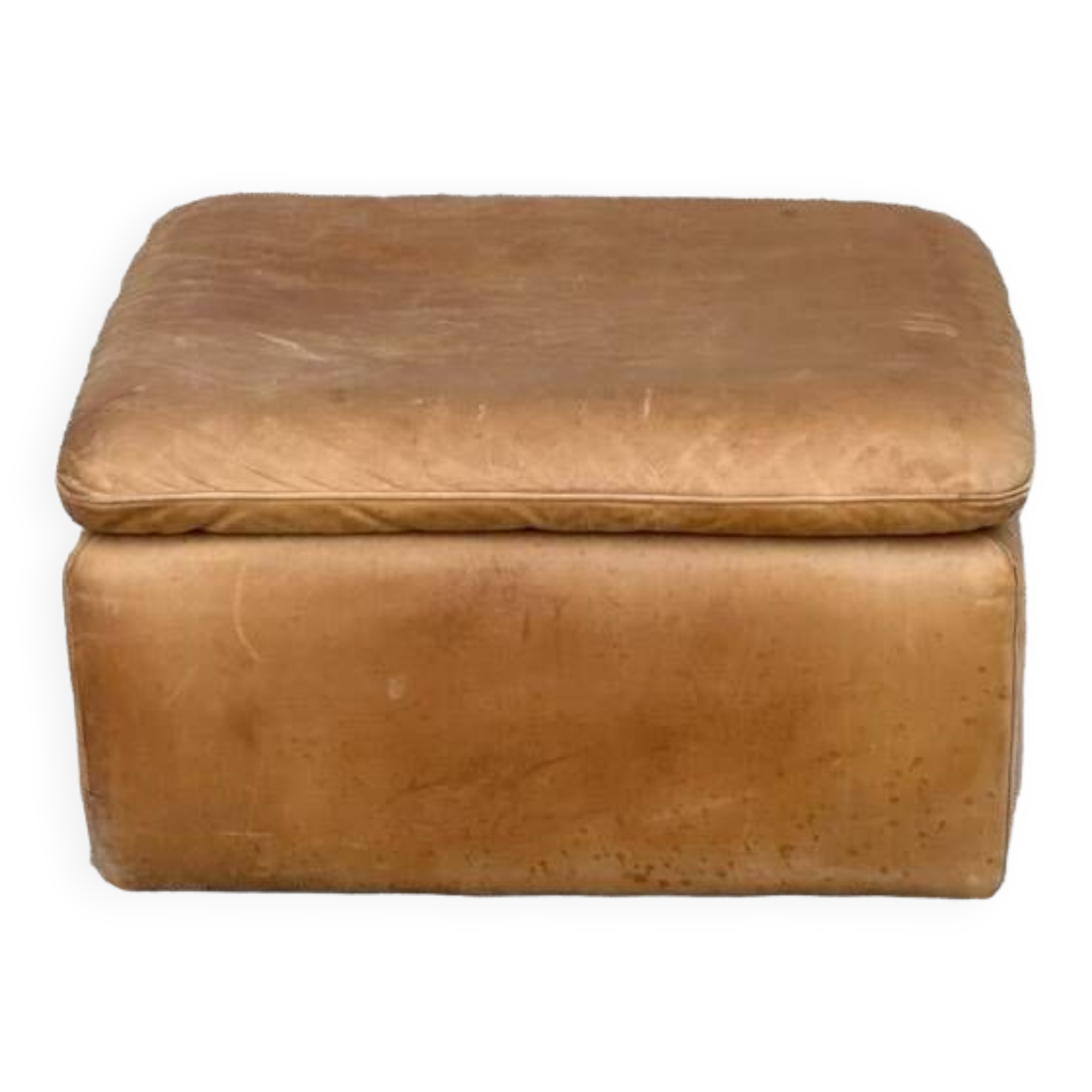 Leather pouf