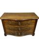 Curved chest of drawers from the Louis XIV - Louis XV period in burr walnut and gilded bronze