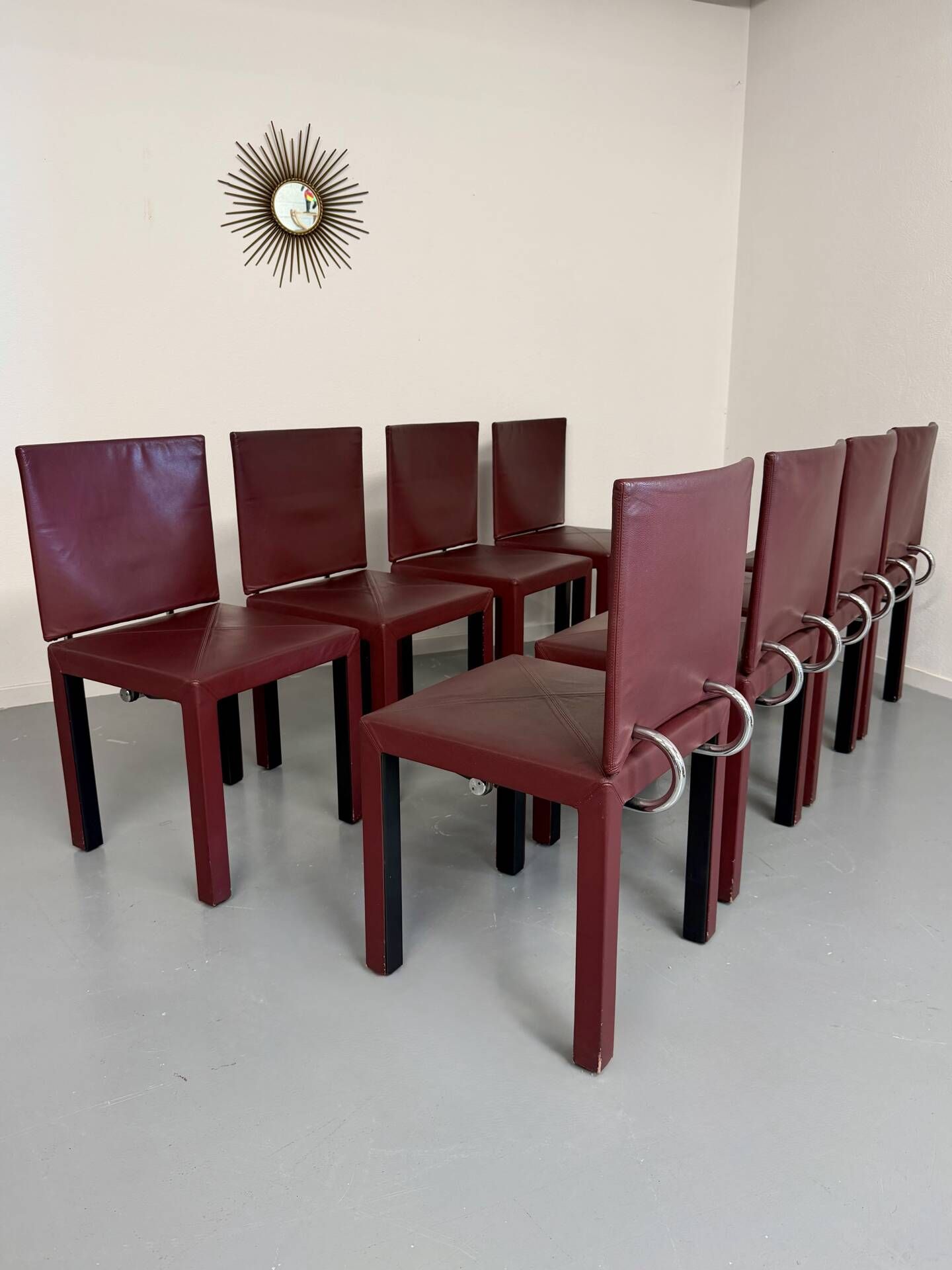 Set of 8 Arcadia chairs designed by Paolo Piva for B&B Italia from the 1980s.
