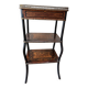 Napoleon III marquetry tiered table — rosewood, brass gallery,