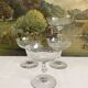 4 antique champagne glasses in engraved glass decor