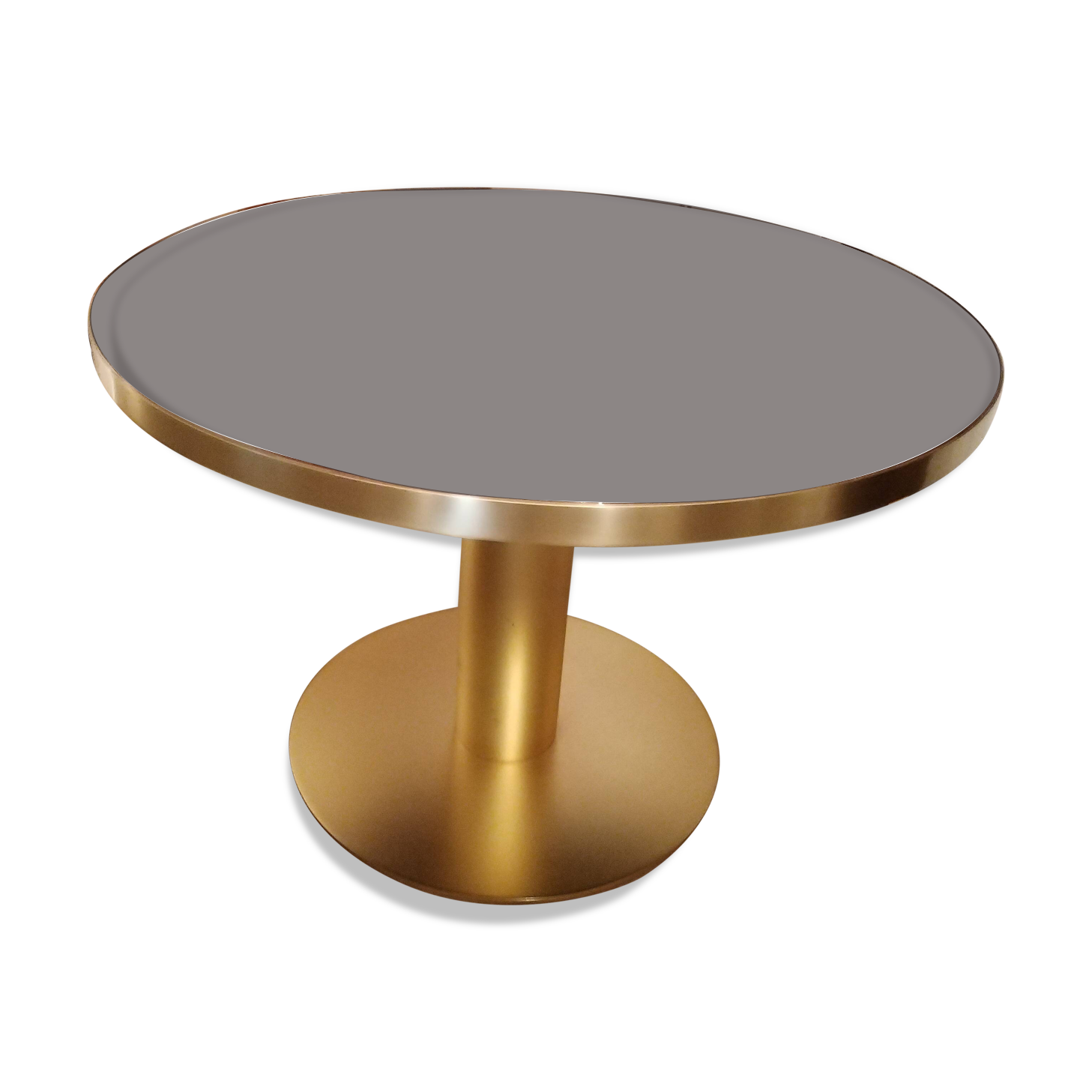 Gubi round table, glass and steel