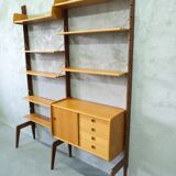 Mid-Century Modular Free-Standing Teak Wall Unit  by John Texmon for Blindheim Mobelfabrik, Norway,