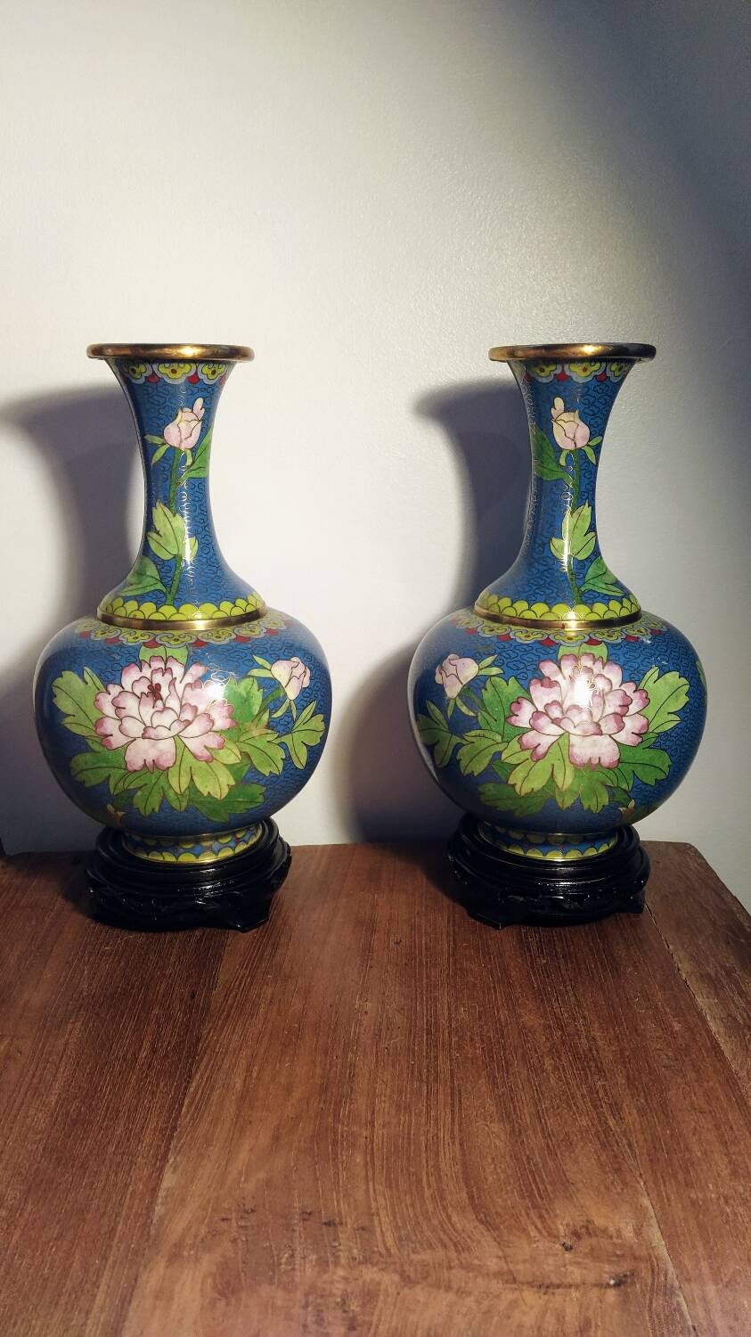 Pair of Chinese cloisonné vases