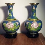 Pair of Chinese cloisonné vases