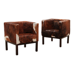 Ensemble vintage de fauteuils - peau