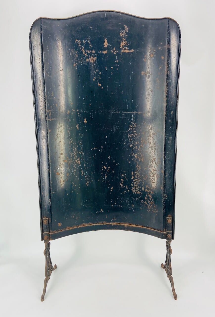 Firescreen or screen painted metal viennese secession around 1900