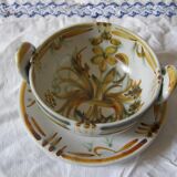Old bowl and its ceramic saucer from Quimper