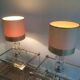 Paire de lampes en verre et chrome. Vers 1970