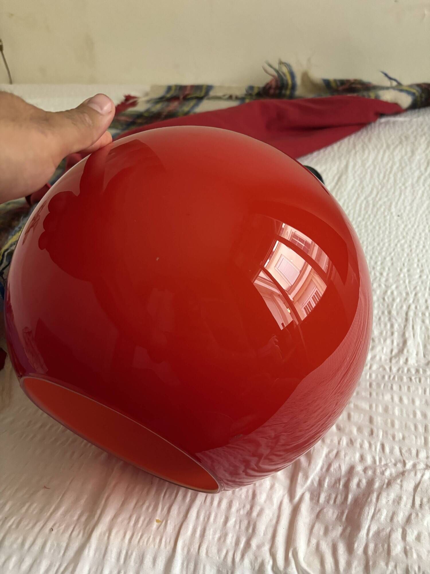 Red opaline glass pendant (circa 60/70)