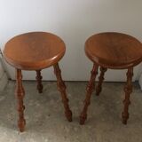 Pair of vintage tripod stools