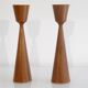 Pair of Scandinavian candle holders in teak 1960
