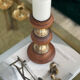 Wood and brass candle holder 1970