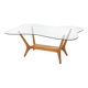 Italian coffee table in wood and glass, 1950s