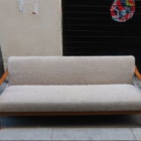 Scandinavian daybed of the 60s wood and fabric