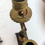 Pair of chandeliers marble and bronze