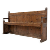 Old wooden bench with panelled backrest – 19th century