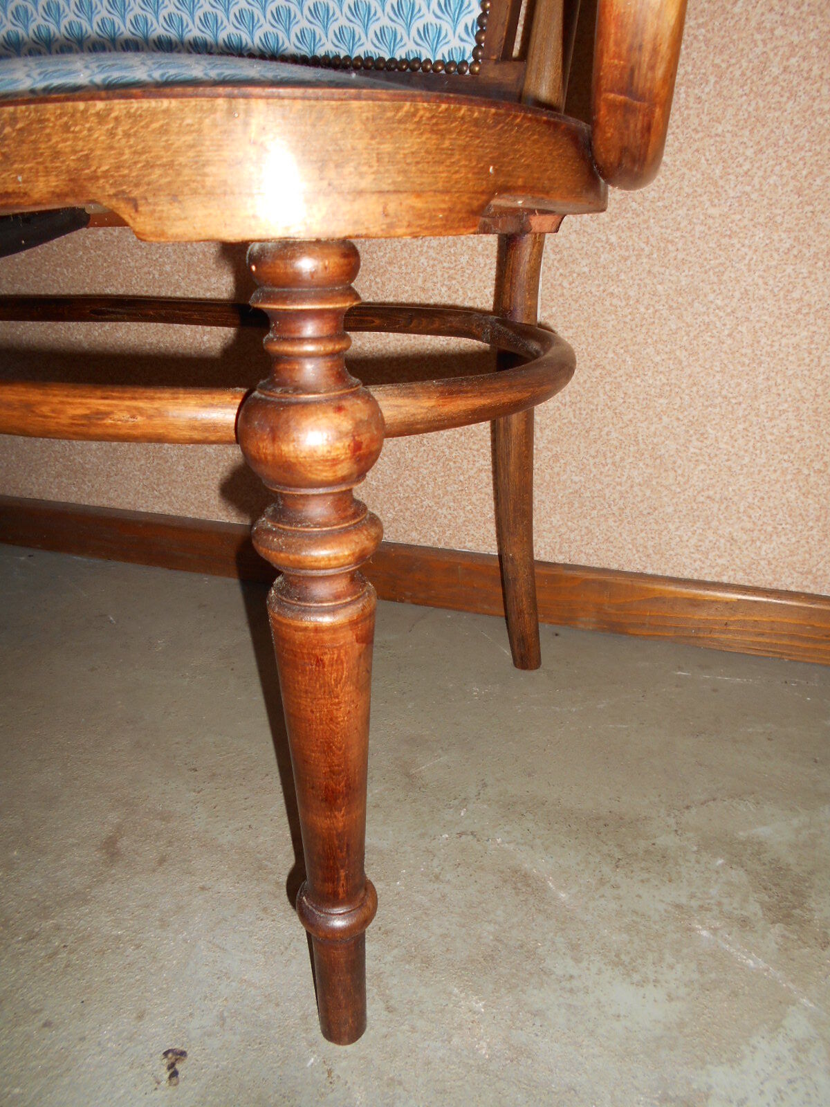 Curved wooden bench