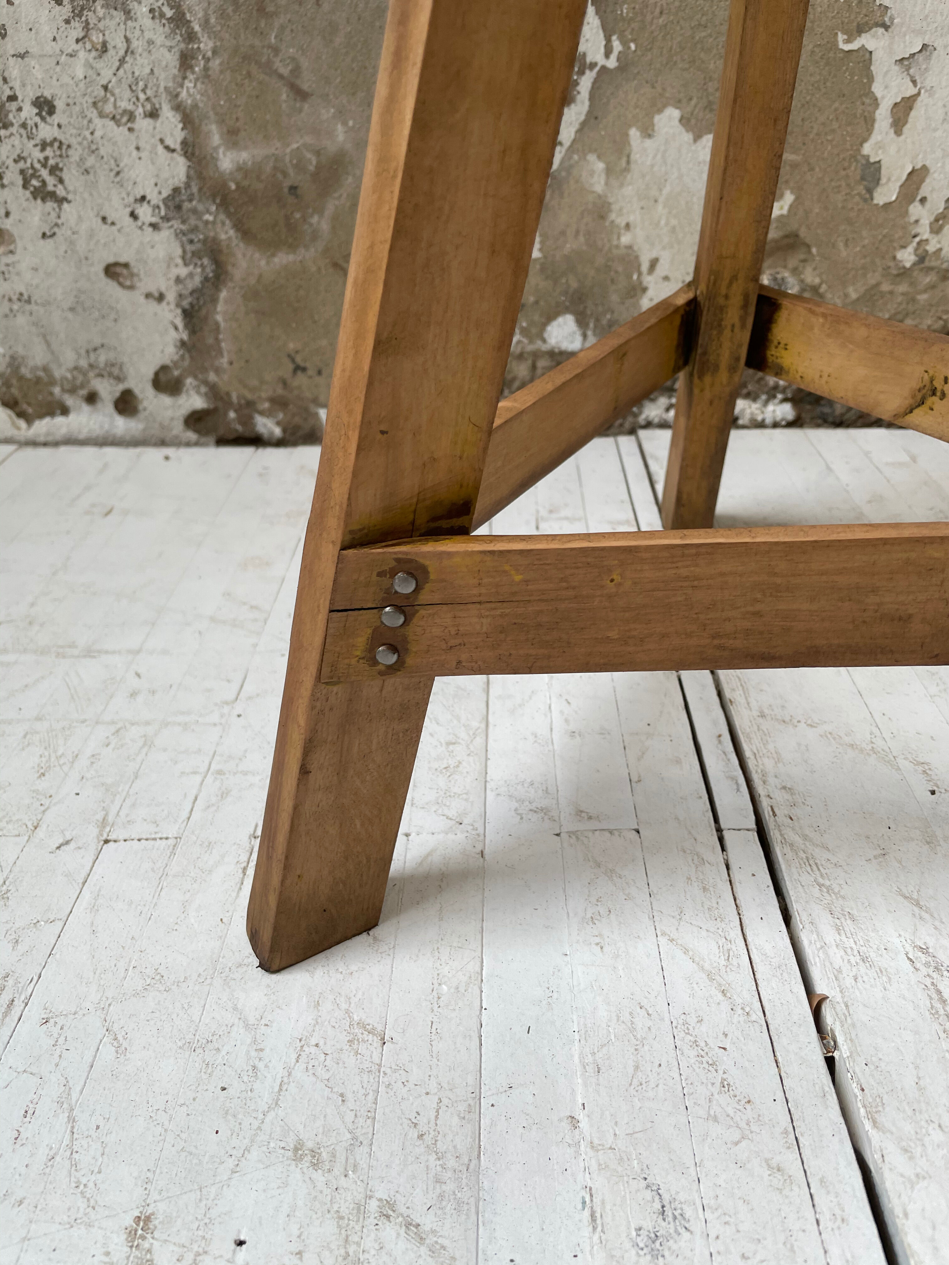 Oak tripod stool