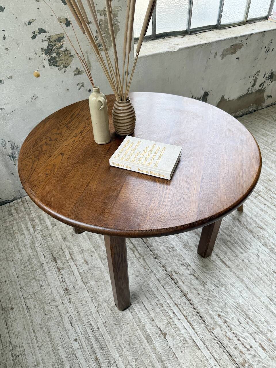 Round oak table 1950