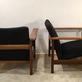 Hugues Steiner 1960 rosewood armchairs