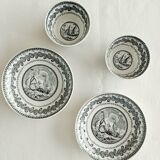 Set of 6 bowls and 2 cups Cappellemans, Jemmapes