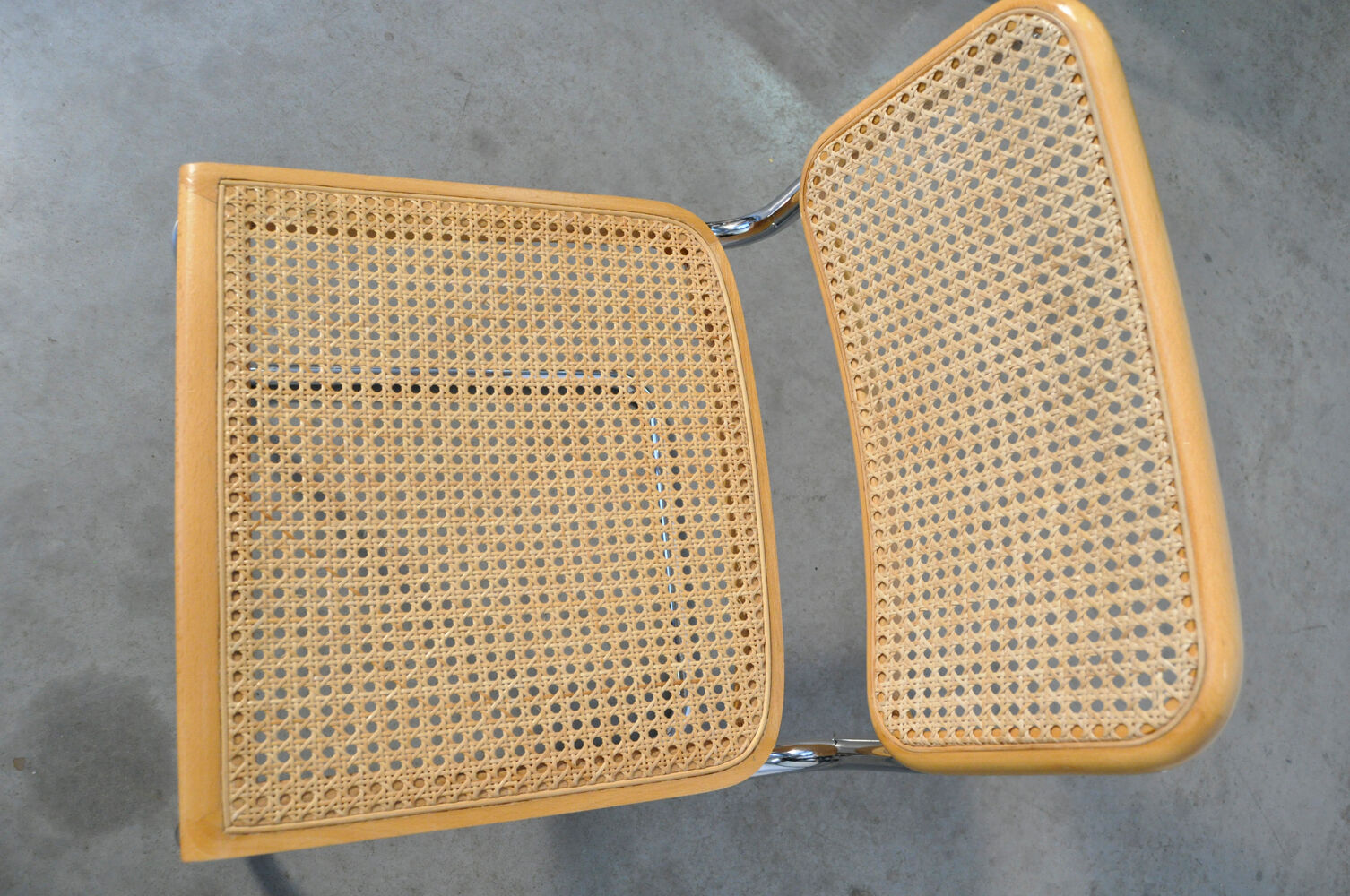 Six Cesca tubular frame cantilever dining chairs by Fasem, Italy 1999