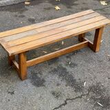 Vintage solid wood farm bench, 115cm