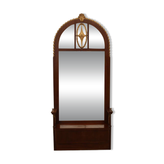 Viennese Secession Huge Mahogany Hall Mirror, 1910