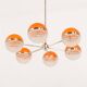 Italian Space Age chandelier with crystal glass shades, 1970s