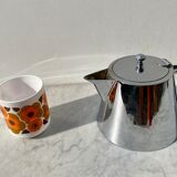 Teapot Selecta 1L nickel-plated brass and Bakelite vintage 60s