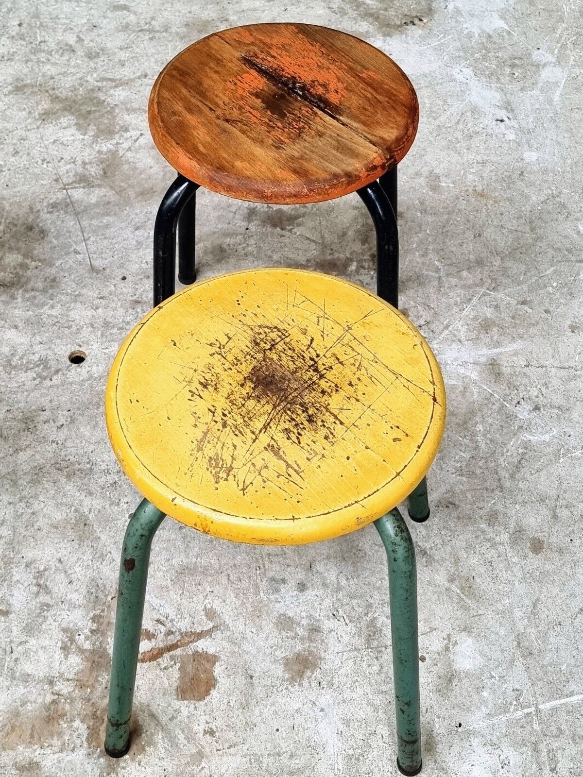 Vintage stools school stools set of 4