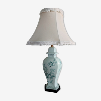 Lampe d'inspiration chinoise en porcelaine de Limoges