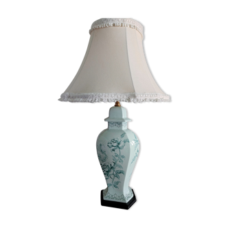 Large Chinese-inspired lamp made of Limoges porcelain