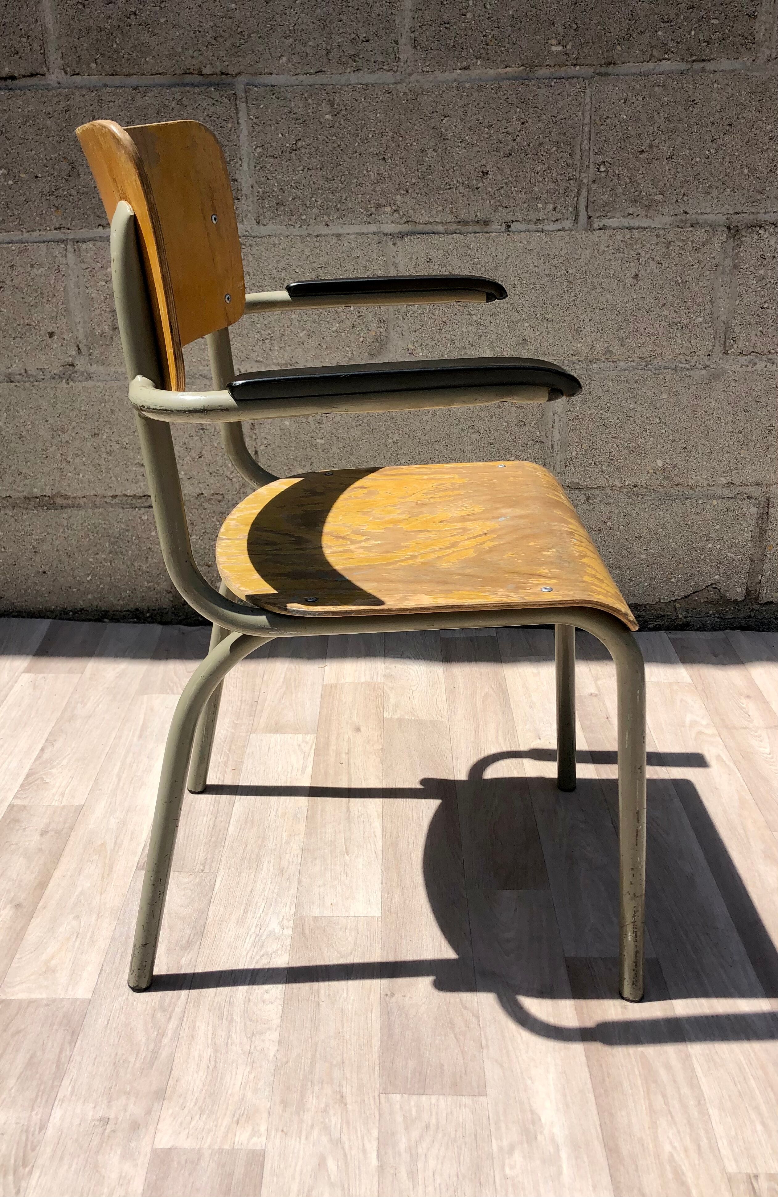 Vintage elbe industrial school office 1960 & tubax chair