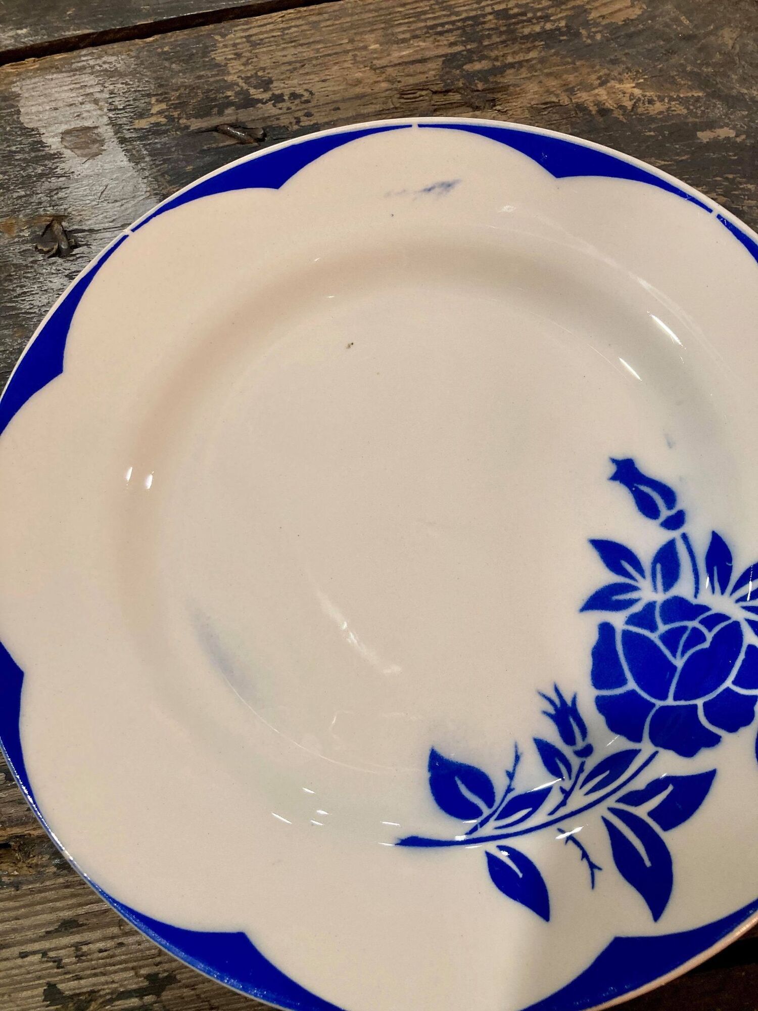 Lot of 11 plates Digoin Sarreguemines model Corsica blue