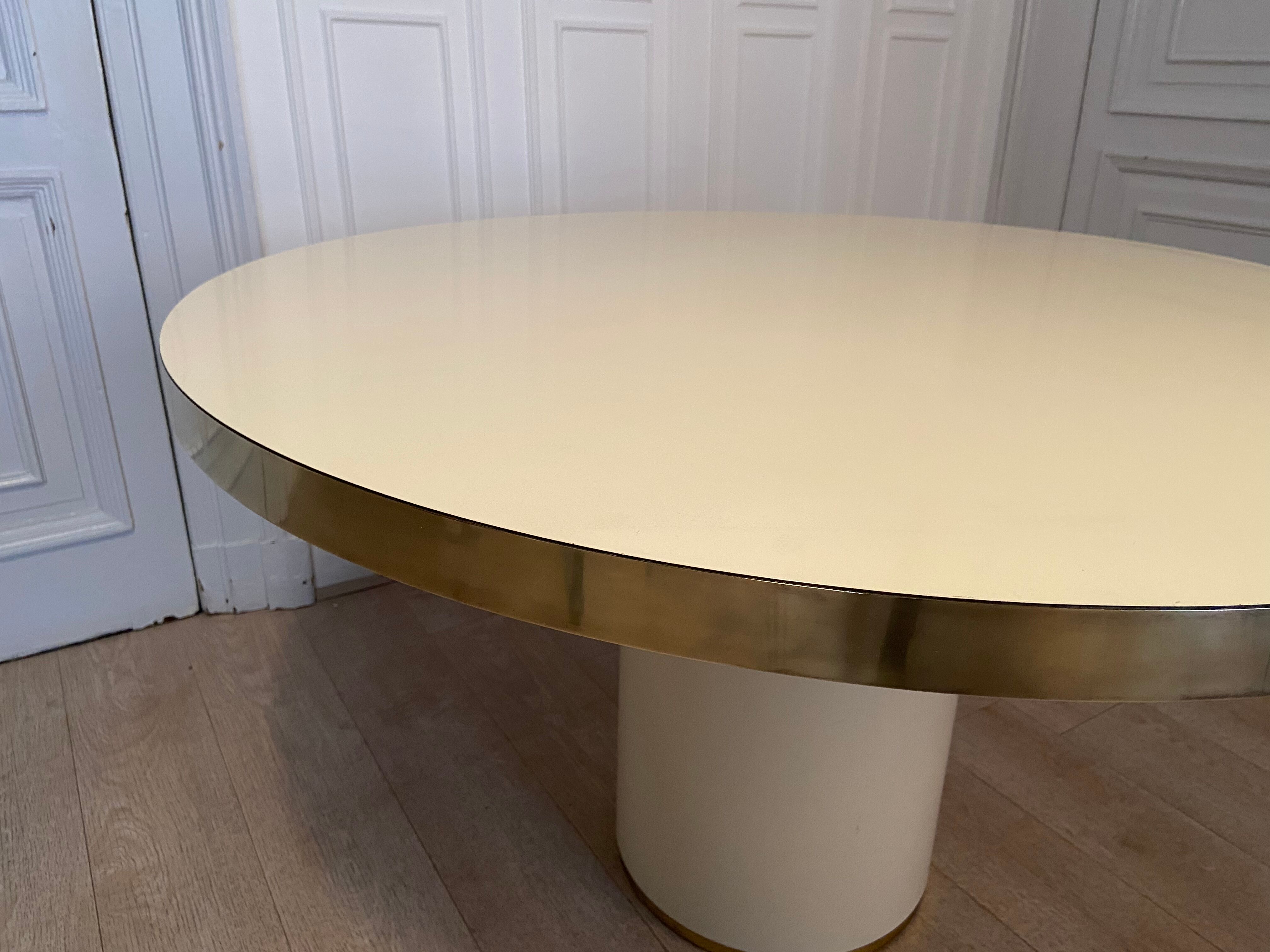 Ivory and Laiton dining table, Paris, 1970