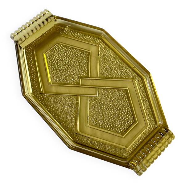 Plat en verre moulé art déco