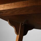 Amsterdamse School Oak round Side Table, The Netherlands, ca. 1920