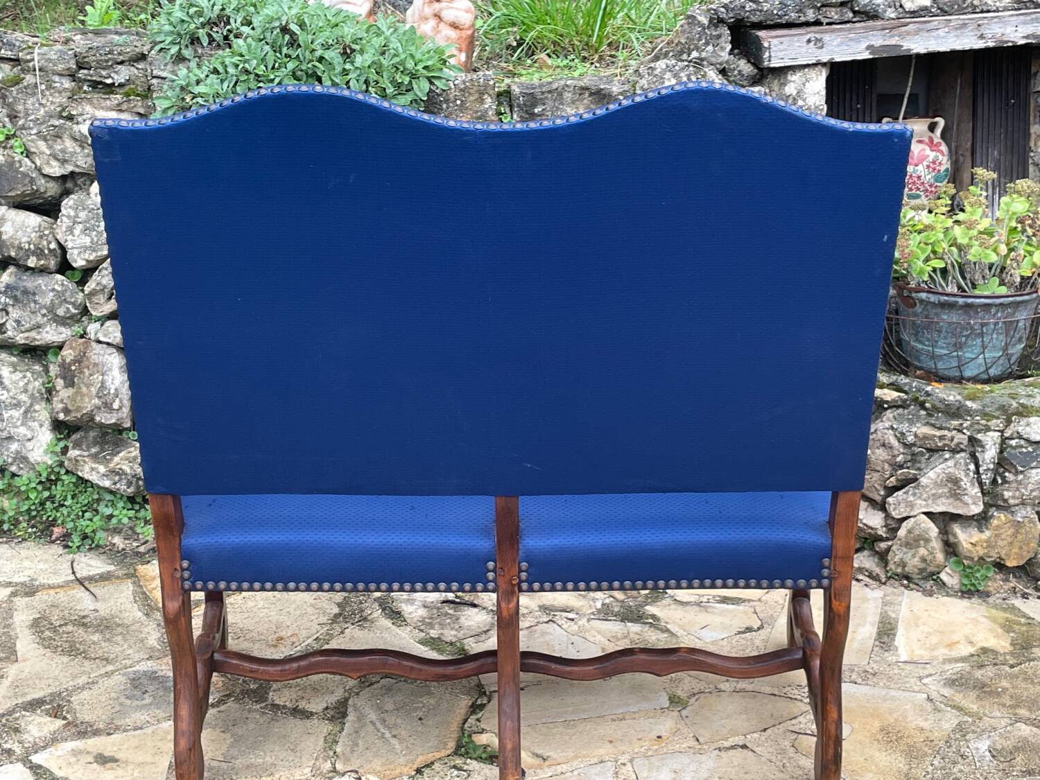 2-seater walnut bench
