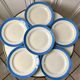 lot of 6 flat plates sky blue Saint-Amand model "Languedoc" 50s
