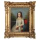Portrait Of A Young Woman With A Book, Oil On Canvas, Italy, 19th Century