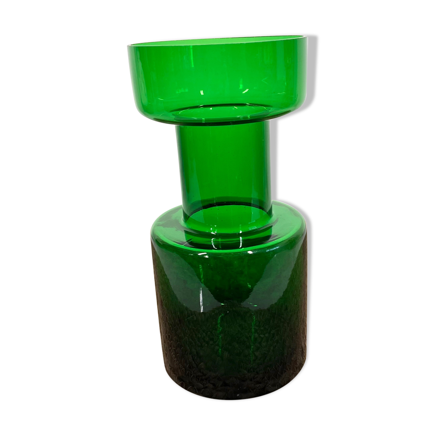 Green colored glass vase