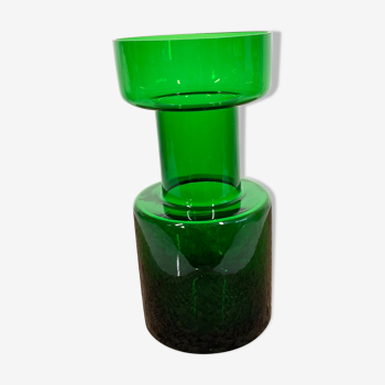 Green colored glass vase