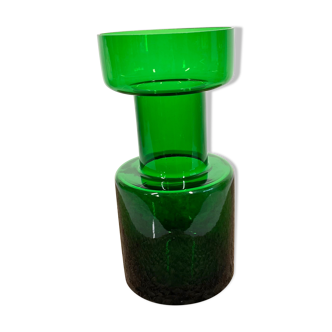 Green colored glass vase