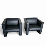 Pair / Trix and Robert Haussmann / Leather Chairs by Knoll