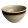Large speckled beige salad bowl with ochre trim H14 D25