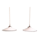 Pair of Art Deco pendant lights in scalloped white opaline, 1920-30