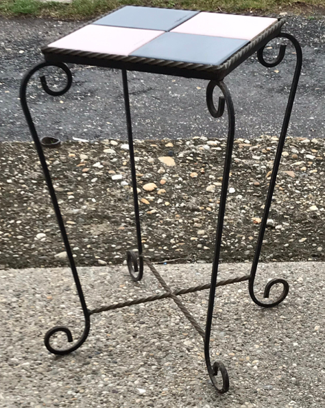 Hungarian art deco hand-hammered iron table